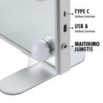 Pastatomas/pakabinamas veidrodis su apšvietimu