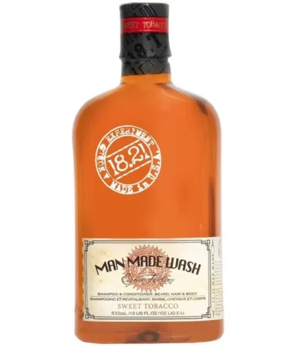 daugiafunkce-priemone-vyrams-3-in-1-ty-stiprinamasis-sampunas-kondicionierius-ir-kuno-prausiklis-viename-1821-man-made-wash-sweet-tobacco-wsh18st-530-ml